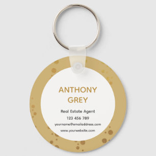 Gold Logo Real Estate Business Promotional Key Ring