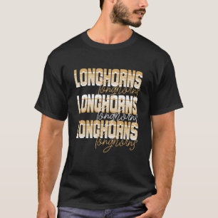 Gold Longhorns School Spirit Mascot Longhorn Pride T-Shirt