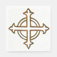 Gold Look Circle Around Cross