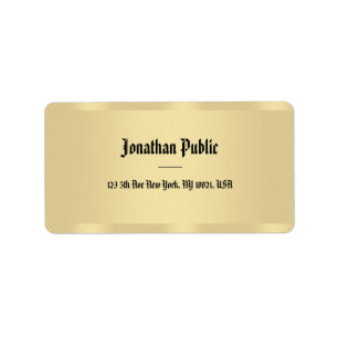 Gold Look Classic Old Style Text Elegant Template Label
