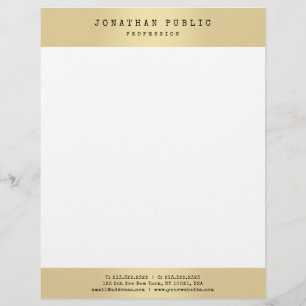 Gold Look Elegant Glamour Template Modern Trendy Custom Letterhead