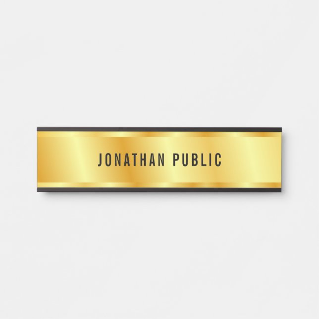 Gold Look Elegant Glamourous Trendy Template Door Sign (Front)