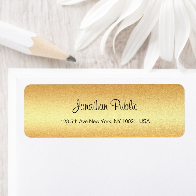 Gold Look Elegant Modern Calligraphy Script Return (Insitu)
