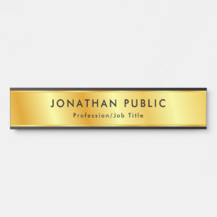 Gold Look Elegant Modern Personalised Template Door Sign