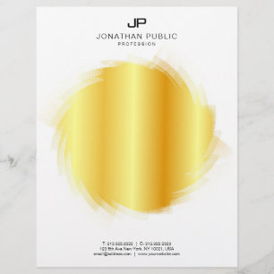 Gold Look Elegant Monogram Glamour Template Custom Letterhead