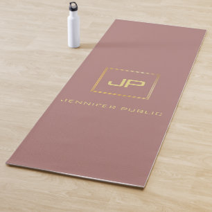 Gold Look Elegant Monogrammed Template Sport Yoga Mat