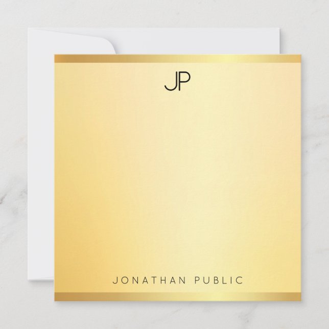 Gold Look Elegant Template Modern Simple Monogram (Front)