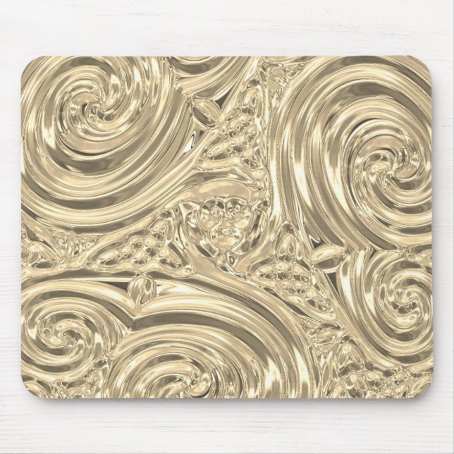 Gold look elegant victorian art nouveau abstract  mouse pad (Front)