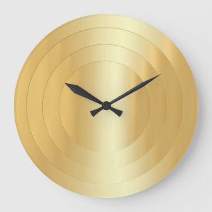 Gold Look Glamourous Elegant Trendy Template Large Clock