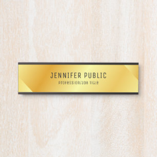 Gold Look Glamourous Trendy Elegant Template Door Sign