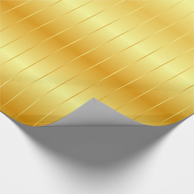 Gold Look Glossy Elegant Modern Template Wrapping Paper (Corner)