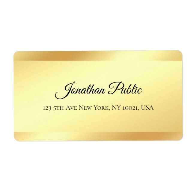 Gold Look Handwritten Script Elegant Luxurious (Front)