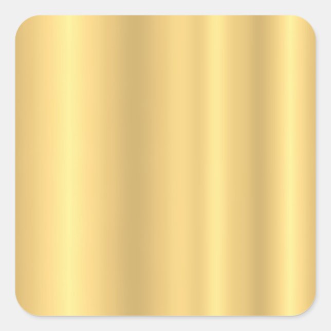 Gold Look Modern Add Your Text Elegant Blank Square Sticker (Front)