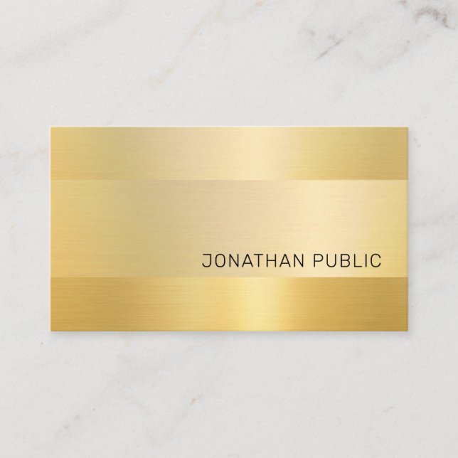 Gold Look Modern Elegant Simple Design Template Business Card (Front)