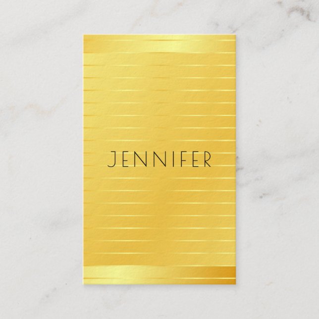 Gold Look Modern Elegant Template Premium Thick Business Card (Front)