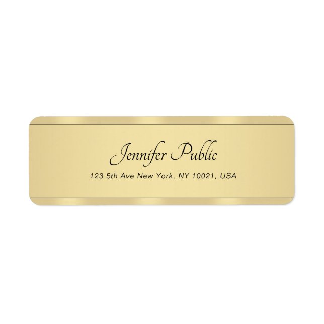 Gold Look Modern Hand Script Elegant Calligraphed (Front)