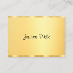 Gold Look Modern Handwritten Script Template Business Card