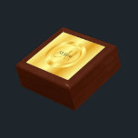 Gold Look Modern Monogram Elegant Template Gift Box<br><div class="desc">Gold Look Modern Monogram Elegant Template Wooden Jewellery Keepsake Golden Oak Gift Box.</div>