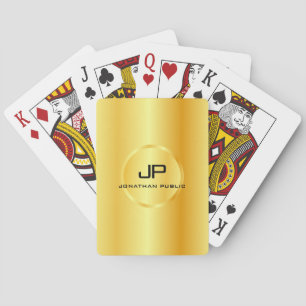 Gold Look Monogram Custom Template Elegant Playing Cards