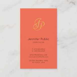 Gold Look Monogram Modern Elegant Colours Template Business Card