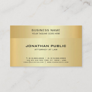 Gold Look Professional Attorney At Law Lawyer Business Card