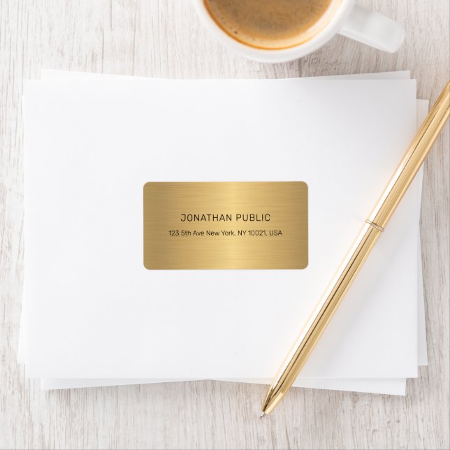 Gold Look Professional Modern Elegant Template Label (Insitu)