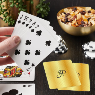 Gold Look Template Monogram Elegant Trendy Playing Cards