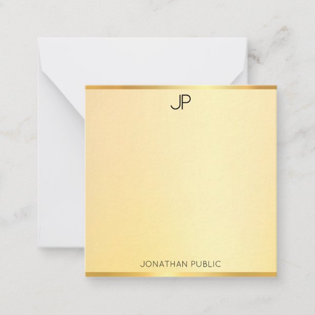 Gold Look Template Monogram Modern Simple Elegant (Front)