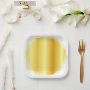 Gold Look Trendy Elegant Glamour Template Paper Plate
