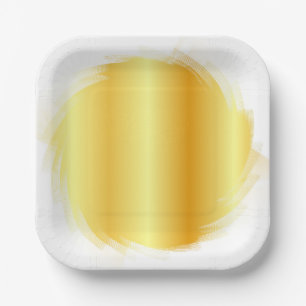 Gold Look Trendy Elegant Glamourous Template Paper Plate