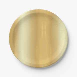 Gold Look Trendy Elegant Simple Design Template Paper Plate