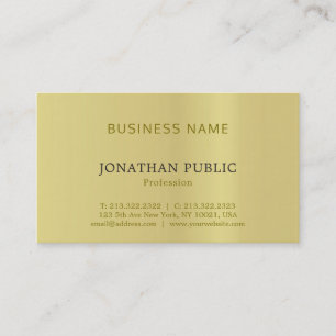 Gold Look Trendy Sophisticated Simple Plain Luxe Business Card