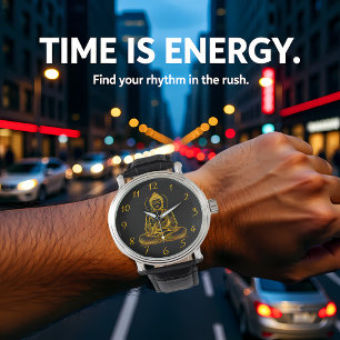 Gold Looking Buddha Statue Radiating Tranquillity Watch