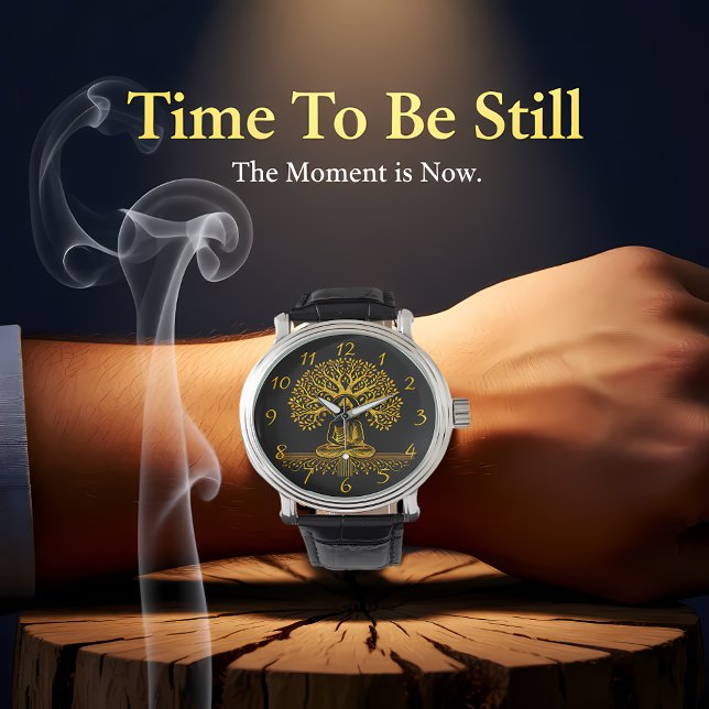 Gold Looking Buddha Surrounded by Intricate Leaves Watch (Creator Uploaded)