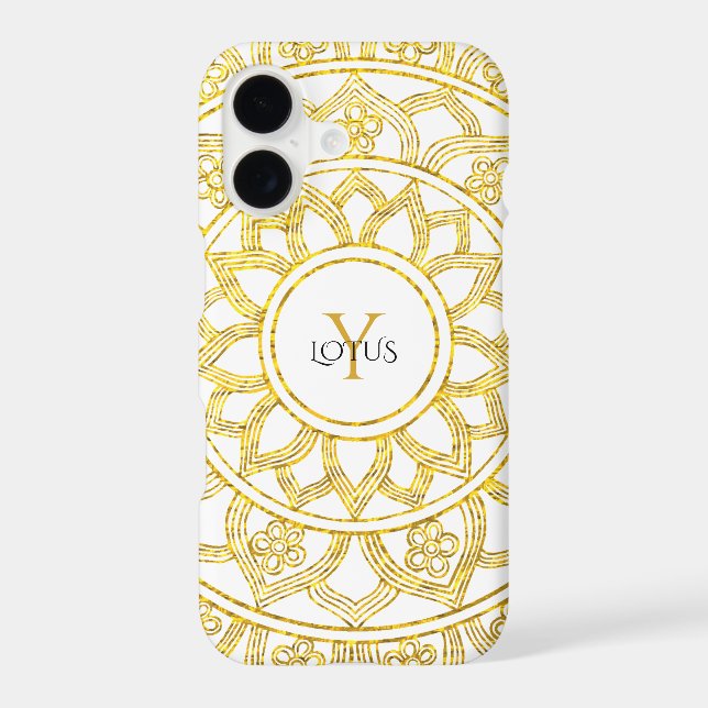 Gold Lotus Floral Mandala Monogram (Back)