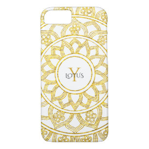 Gold Lotus Floral Mandala Monogram Case-Mate iPhone Case