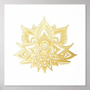 Gold Lotus Flower Foil Art Print