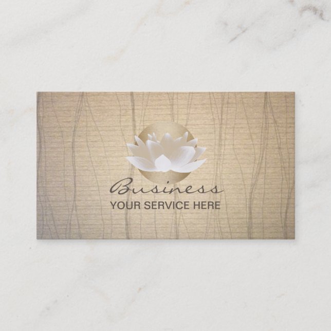 Gold Lotus Flower & Sun Elegant Zen Background Business Card (Front)