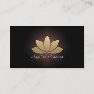 Gold Lotus Flower Yoga Instructor Business Card