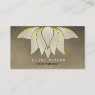 Gold Lotus Flower Yoga Instructor Meditation Business Card