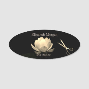 Gold Lotus Gold Scissor Name Tag