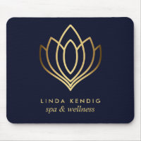 Gold lotus logo Blue | Personalised add your name