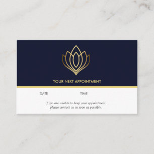 Gold Lotus logo Blue wellness massage yoga Business Card