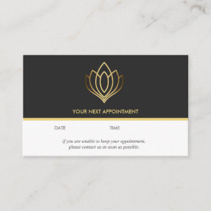 Gold Lotus logo Grey wellness massage yoga Business Card