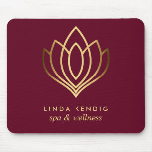 Gold lotus logo Ruby Personalised add your name Mouse Pad