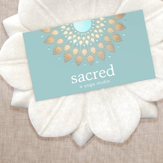 Gold Lotus Mandala Holistic and Natural Health Business Card (Creator Uploaded)