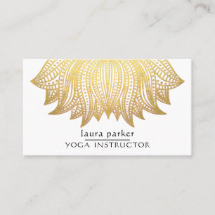 Gold Lotus Mandala Yoga Trainer Meditation Business Card