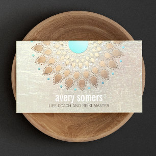 Gold Lotus Yoga and Meditation Teacher Health Spa Business Card