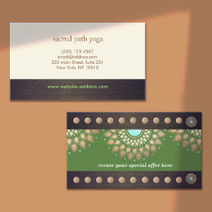 Gold Lotus Yoga Meditation 20  Class Punch Loyalty Card