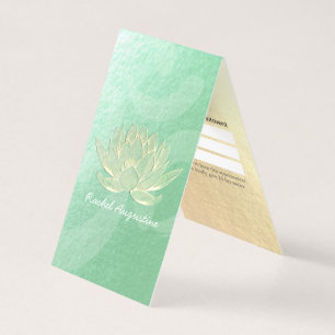 Gold Lotus Yoga Meditation Instructor Price List Business Card